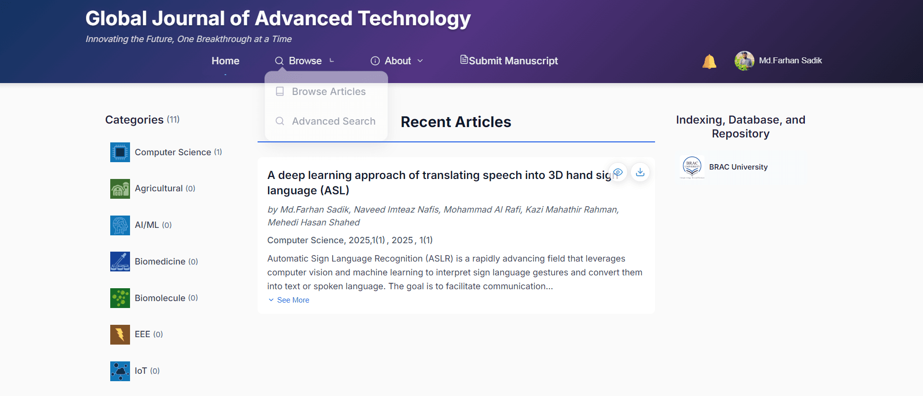 Academic Journal Publish Website